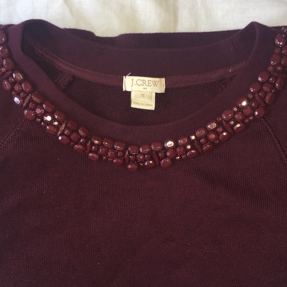 Maroon J Crew embellished sweater - Picture 2 of 2